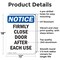 Signmission Firmly Close Door After Each Use, 12 in W x Rectangle, Aluminum OS-2PACK-NS-A-1218-V-12723 - alternate 4